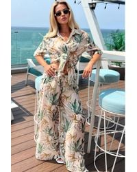 CY - Multi Floral Print Cotton Blend Short Sleeves & Trousers Co-Ords Suits - Lyst