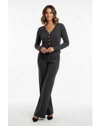Stylewise - Long Sleeve Button-Up Top & Wide Leg Trouser Co-Ord Set - Lyst
