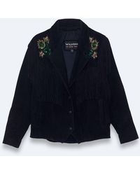 Nasty Gal - Vintage Rework Suede Fringe Embellished Jacket - Lyst