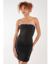 Pink Vanilla - Bow Detail Corset Strapless Dress - Lyst