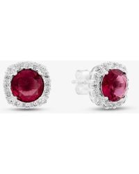 T.H.Baker - Sterling Rhodium Plated & Cz Stud Earrings 8.57.0046 - Lyst