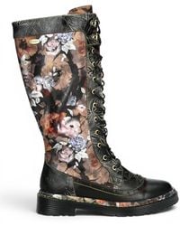 Infinity Leather - Gothic Victorian Leather High Lace-Up Boots - Lyst