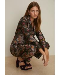 Oasis - Floral Jacquard Single Breasted Blazer - Lyst