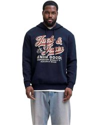 Jack & Jones - Lettering Logo Long-Sleeved Hoodie - Lyst