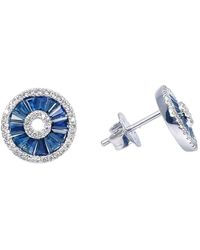 Raina Jewels - 18Ct Natural Sapphire & Diamond Round Stud Earrings 1.78Ct - Lyst