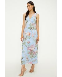 Oasis - Hand Embellished Sequin Floral Chiffon Dress - Lyst