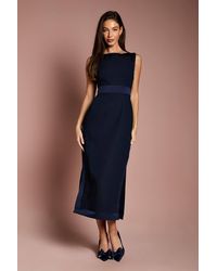 Coast - Bow Detail Round Neck Midaxi Dress - Lyst