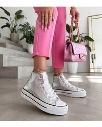 Love Lace - Platform Round Toe Chunky Trainers With 5Cm Platform - Lyst