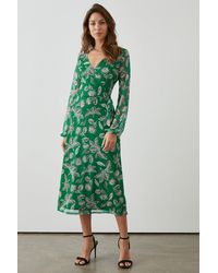 PRINCIPLES - Green Print Jersey Wrap Dress - Lyst