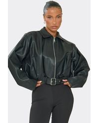 EGO - Long Sleeve Zip Faux Leather Jacket - Lyst