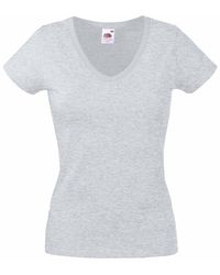 Fruit Of The Loom - Lady-fit Valueweight V-neck Short Sleeve T-shirt - Lyst