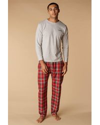 Firetrap - Cotton Check 2 Piece Long Sleeve Pyjama Set - Lyst