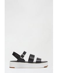 Dorothy Perkins - Black Leather Rolo Strappy Sports Sandal - Lyst
