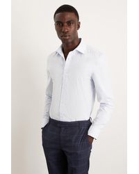 Burton - Blue Slim Fit Long Sleeve Easy Iron Shirt - Lyst
