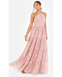 Maya Deluxe - Floral Self-Tie Halter Neck Maxi Dress - Lyst