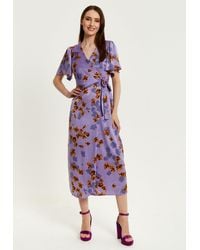 Liquorish - Floral Wrap Maxi Dress - Lyst