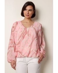 Blue Vanilla - Long Sleeve Round Neck Blouse - Lyst