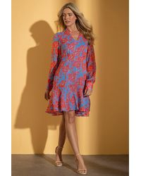 Klass - Floral Printed Chiffon Dress - Lyst