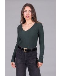 Solo - Ribbed V-Neck Jumper - Lyst