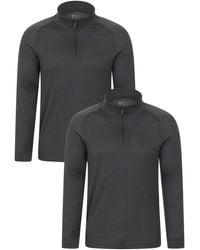 Mountain Warehouse - 2 Pack 'Talus' Isotherm Quick Dry Breathable Zip Neck Baselayer Top - Lyst