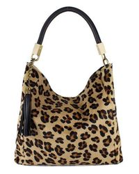 Sostter - Leopard Print Calf Hair Leather Tassel Grab Bag - Biyeb - Lyst