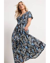 Yours - Leaf Maxi Wrap Dress - Lyst