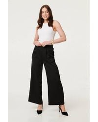 Izabel London - High Waist Wide Leg Pleat Front Trousers - Lyst