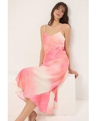 WOVCOR - Ombre Strappy Satin Look Maxi Dress - Lyst