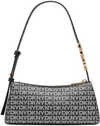 DKNY - Avril New York Logo Zip Top Shoulder Bag - Lyst