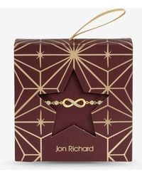 Jon Richard - Burgundy Xmas Hanging Gift Pave Infinity Toggle Bracelet - Lyst