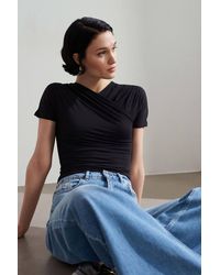 Dilvin - Slim Fit V-Neck Jersey Blouse - Lyst