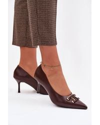 Love Lace - High Heel Pumps With Pointed Toe & Decorative Charm Front - Lyst