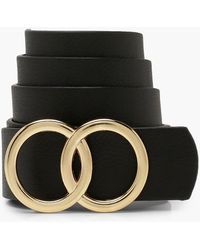 Boohoo - Plus Double Ring Detail Boyfriend Belt - Lyst