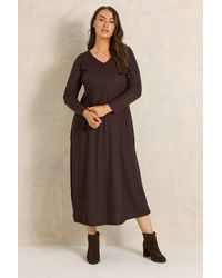 Evans - Ribbed Swing Maxi Dress - Lyst