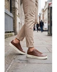 Thomas Blunt - Textured Lace-Up Platform Sole Trainer - Lyst