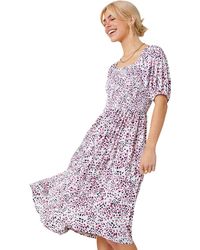 D.u.s.k - Ditsy Spot Print Shirred Dress - Lyst