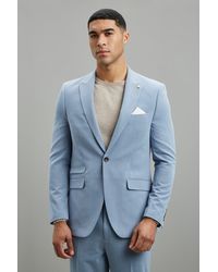 Burton - Slim Fit Blue Basketweave Suit Jacket - Lyst
