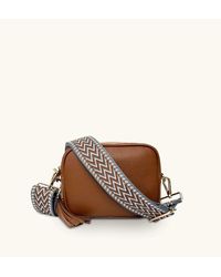 Apatchy London - Tan Leather Crossbody Bag With Tan Boho Strap - Lyst