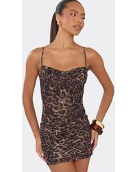 EGO - Corset Style Strappy Leopard Print Mini Dress - Lyst