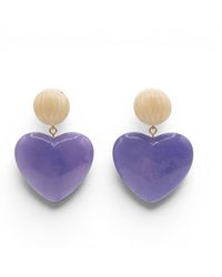 Michael Nash Jewelry - Amour Carved Mother Of Pearl Resin With Heart Drop Earrings - Lyst