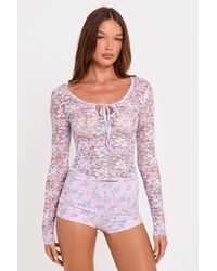 Public Desire - Floral Lace Hot Pant Micro Shorts - Lyst