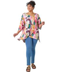 Roman - Curve Abstract Bar Back Stretch Top - Lyst