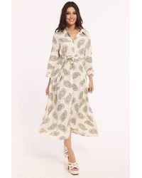 Liquorish - Paisley Print Midi Shirt Dress - Lyst