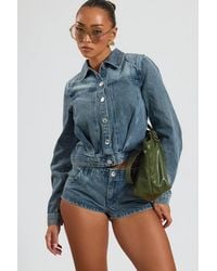 EGO - Denim Low Rise Mini Shorts - Lyst