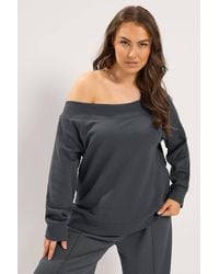 Yours - Off Shoulder Ribbed Sweatshirt - Lyst