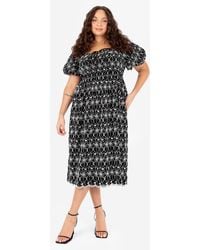 Lovedrobe - Broderie Square Neck Midi Dress - Lyst