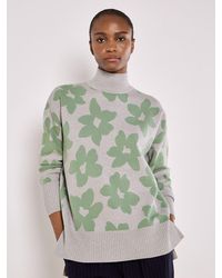 Apricot - Flower Oversized Mock Neck Jumper - Lyst
