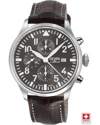 Gevril - Vaughn, Swiss Automatic Watch, Dial, Italian Leather, & Sapphire Crystal - Lyst