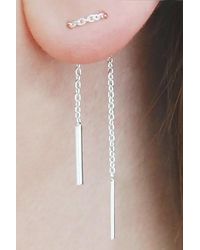 Otis Jaxon London - Sterling Short Drop Chain Threader Earrings - Lyst