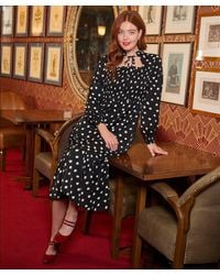 Joe Browns - Tie-Neck Polka Dot Midi Dress - Lyst